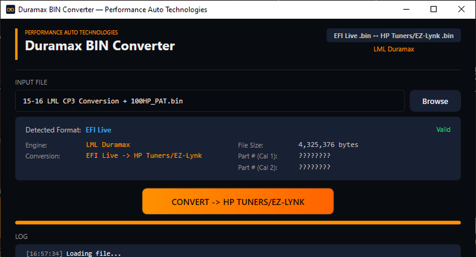 PAT Duramax BIN Converter screenshot